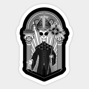 The alien Pope - Black version Sticker